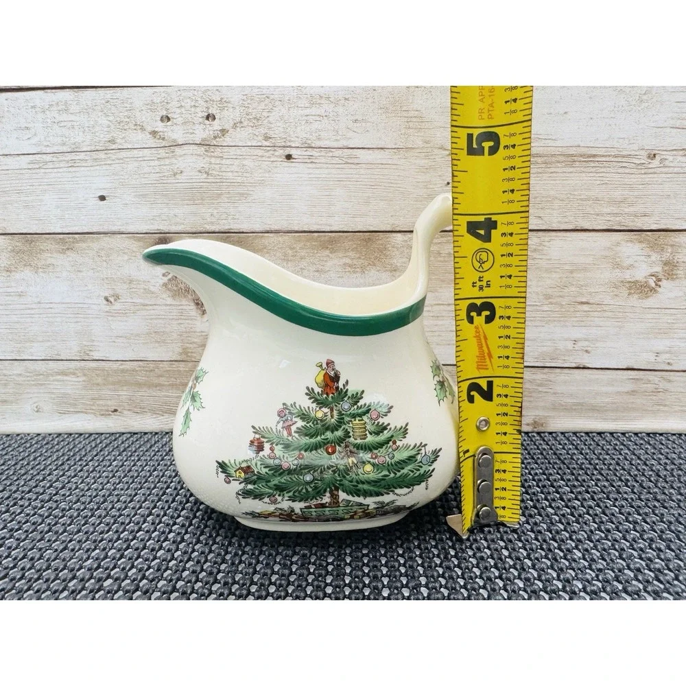 VTG 80's Spode Christmas Pattern Mixed Lot of 3 Spoon Rest Creamer Candy Dish - Picture 6 of 11